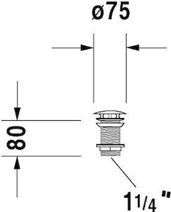 Prietokový ventil Neuzatvárateľne Duravit chróm 0050381000
