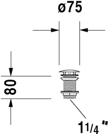 Prietokový ventil Neuzatvárateľne Duravit chróm 0050381000