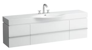 Kúpeľňová skrinka pod umývadlo Laufen Case 179x37,5x46,2 cm v dekore antracitový dub H4014010755481