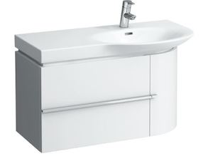 Závesná kúpeľňová skrinka pod umyvadlo v bielej farbe o rozmere 84x37,5x37,5 cm.