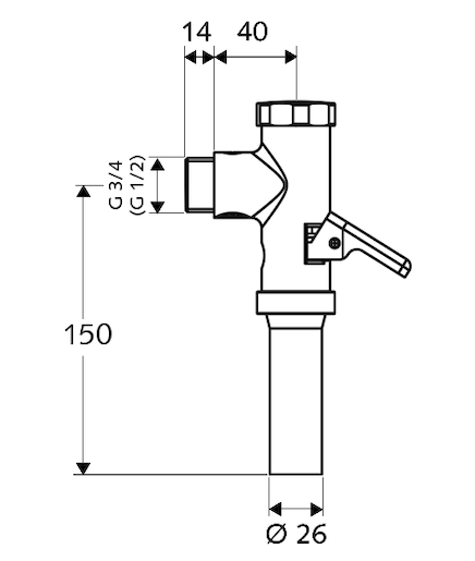 Tlakový splachovač WC Schell s páčkou (02202) 02238