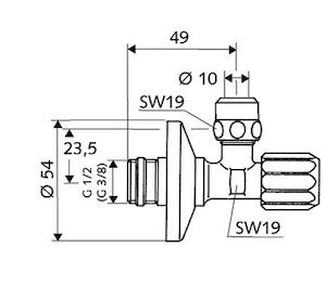 Rohový ventil Schell s filtrom 05244