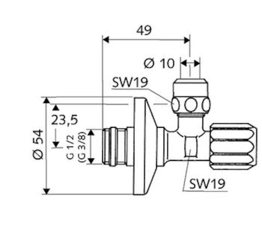 Rohový ventil Schell s filtrom 05244