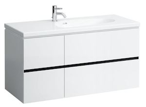 Kúpeľňová skrinka pod umývadlo Laufen Palomba 118,5x47,5x57,5 cm biela mat H4073041802201