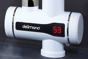 Drezová batéria Delimano Instant s elektrickým ohrevom vody biela/chróm 110008660