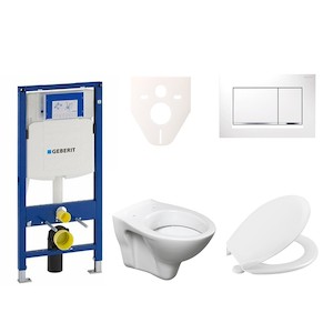 Cenovo zvýhodnený závesný WC set Geberit do ľahkých stien / predstenová montáž + WC S-Line S-line Pro 111.300.00.5NR5