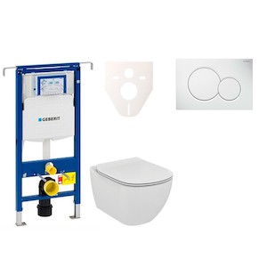 Závesný wc set - sada obsahuje modul do ľahkých stien / predstenová, WC nádržku Geberit a WC sedátko.