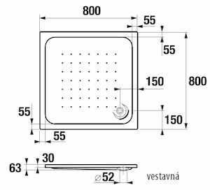 Sprchová vanička štvorcová Jika 80x80 cm akrylát H2118310000001