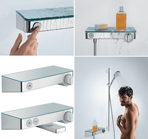Vaňová batéria Hansgrohe ShowerTablet Select 300 bez sprchového setu 150 mm biela/chróm 13151400