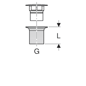 Odpadové ventil Geberit s voľným prívodom a krytom ventilu 152.050.21.1