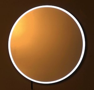 Zrkadlo s LED osvetlením Sapho Float 60x60 cm biela lesklá 22559
