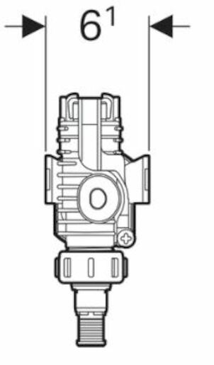 Splachovací ventil na splachovanie nádrží na omietku, mosadzné spojky Geberit Typ 380 243.886.00.1