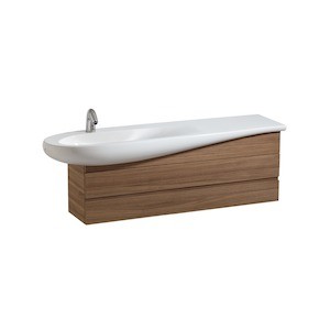 Kúpeľňová skrinka pod umývadlo Laufen Alessi One 135x135x44 cm v prevedení noce Canaletto H4243600976301