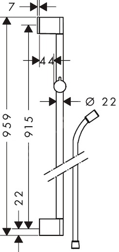 Sprchová tyč Hansgrohe Unica so sprchovou hadicou chróm 26504000