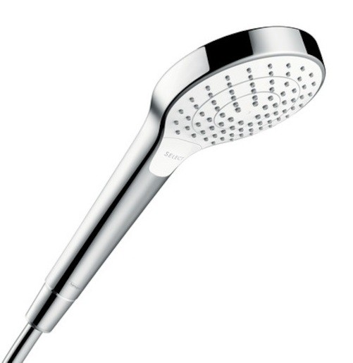 Elegantná ručná sprcha MY SEECT S Vario od známej spoločnosti Hansgrohe. Vďaka svojim technológiám a tlačidlu Select pre pohodlne prepínanie medzi sprchovými prúdmi a dizajnovému prevedeniu je vhodnou voľbou do každej kúpeľne.