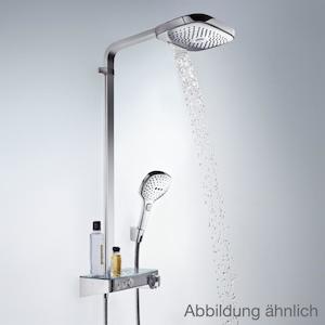 Sprchový systém Hansgrohe Raindance Select E na stěnu s termostatickou batériou biela/chróm 27127400