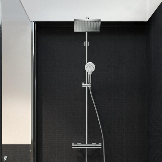 Sprchový systém Hansgrohe Crometta E na stěnu s termostatickou batériou chróm 27281000