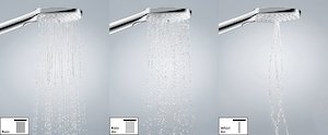 Sprchový systém Hansgrohe Raindance E na stěnu s termostatickou batériou biela/chróm 27288400