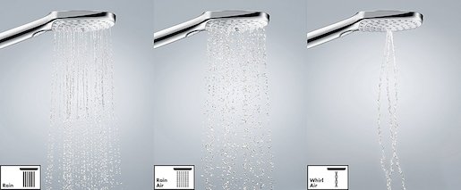 Sprchový systém Hansgrohe Raindance E na stěnu s termostatickou batériou biela/chróm 27288400
