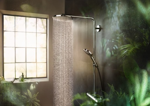 Sprchový systém Hansgrohe Raindance Select S na stěnu s termostatickou batériou chróm 27633000