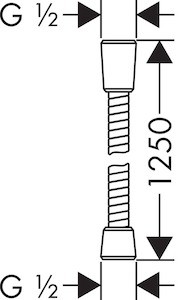 Sprchová hadica Hansgrohe Sensoflex so zámkom proti pretočeniu chróm 28132000