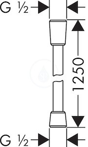 Sprchová hadica Hansgrohe Comfortflex so zámkom proti pretočeniu chróm 28167000