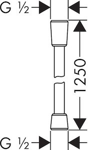 Sprchová hadica Hansgrohe Isiflex so zámkom proti pretočeniu chróm 28272000