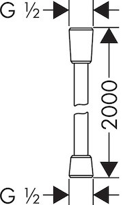 Sprchová hadica Hansgrohe Isiflex so zámkom proti pretočeniu chróm 28274000