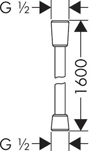 Sprchová hadica Hansgrohe Isiflex so zámkom proti pretočeniu biela 28276450