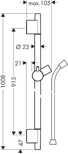 Sprchová tyč Hansgrohe Unica S Puro so sprchovou hadicou chróm 28631000