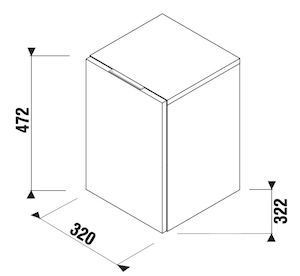 Kúpeľňová skrinka nízka Jika Cubito 32x32,2x47 cm v dekore tmavej borovice H43J4201104611
