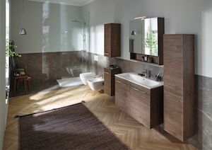 Kúpeľňová skrinka s umývadlom Geberit Selnova 100x50,2x65,2 cm v dekore láva mat 501.245.00.1