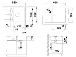 Drez Blanco Metra 45 S Compact antracit 519561