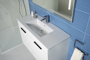 Kúpeľňová skrinka s umývadlom Jika Cube 100x43x62,2 cm biela H4536511763001
