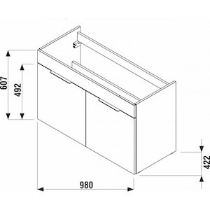 Kúpeľňová skrinka s umývadlom Jika Cube 100x43x62,2 cm v dekore tmavý dub H4536511763021