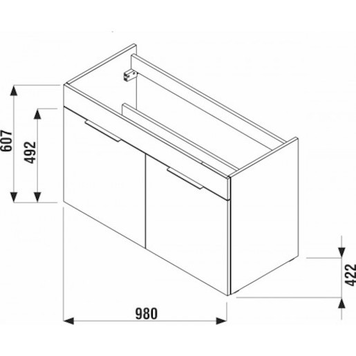 Kúpeľňová skrinka s umývadlom Jika Cube 100x43x62,2 cm v dekore tmavý dub H4536511763021