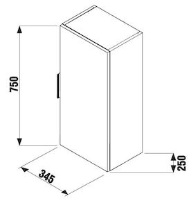 Kúpeľňová skrinka nízka Jika Cube 34,5x25x75 cm v dekore tmavý dub H4537111763021