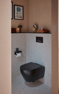 Nástenná splachovacia toaleta Villeroy & Boch Subway 2.0, bez okraja, s DirectFlush, Ebony CeramicPlus 5614R0S5