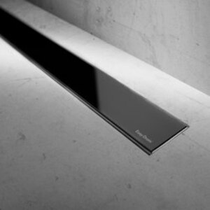 Rošt Tece Drainline 95 cm sklo černá lesk plný 601092