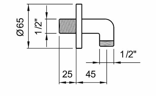 Pripojenie sprchovej hadice Laufen 1/2 ", chróm H3639800041301 6398.0.004.130.1