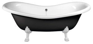 Voľne stojaca vaňa Polysan Charlestone 188x80 cm akrylát ľavá aj pravá čierna/nohy biele 72959