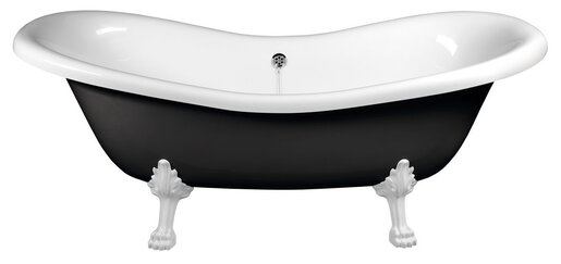 Voľne stojaca vaňa Polysan Charlestone 188x80 cm akrylát ľavá aj pravá čierna/nohy biele 72959
