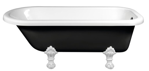 Voľne stojaca vaňa Polysan Foxtrot 170x75 cm akrylát ľavá aj pravá čierna/nohy biele 72962