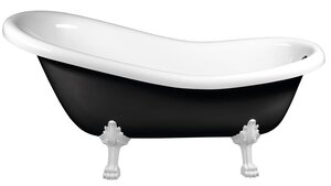 Voľne stojaca vaňa Polysan Retro 173x75 cm akrylát ľavá aj pravá čierna/nohy biele 72965