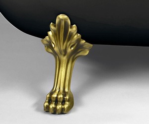 Voľne stojaca vaňa Polysan Retro 169x75 cm akrylát ľavá aj pravá čierna/nohy bronz 72969