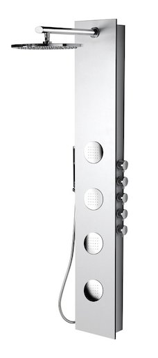 Sprchový panel Sapho 5SIDE ROUND s pákovou batériou biela 80217