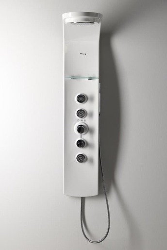 Sprchový panel Polysan na stenu s pákovou batériou biela/chróm 80312