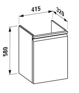 Kúpeľňová skrinka pod umývadlo Laufen Pro S 41,5x32,1x58 cm grafit mat H4833010964801