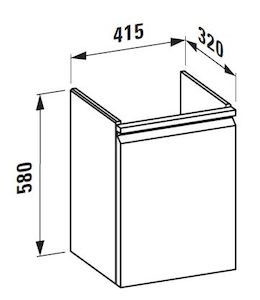 Kúpeľňová skrinka pod umývadlo Laufen Pro S 41,5x32,1x58 cm biela lesk H4833020964751