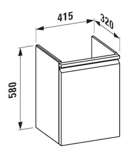 Kúpeľňová skrinka pod umývadlo Laufen Pro S 41,5x32,1x58 cm v prevedení multicolor H4833020969991